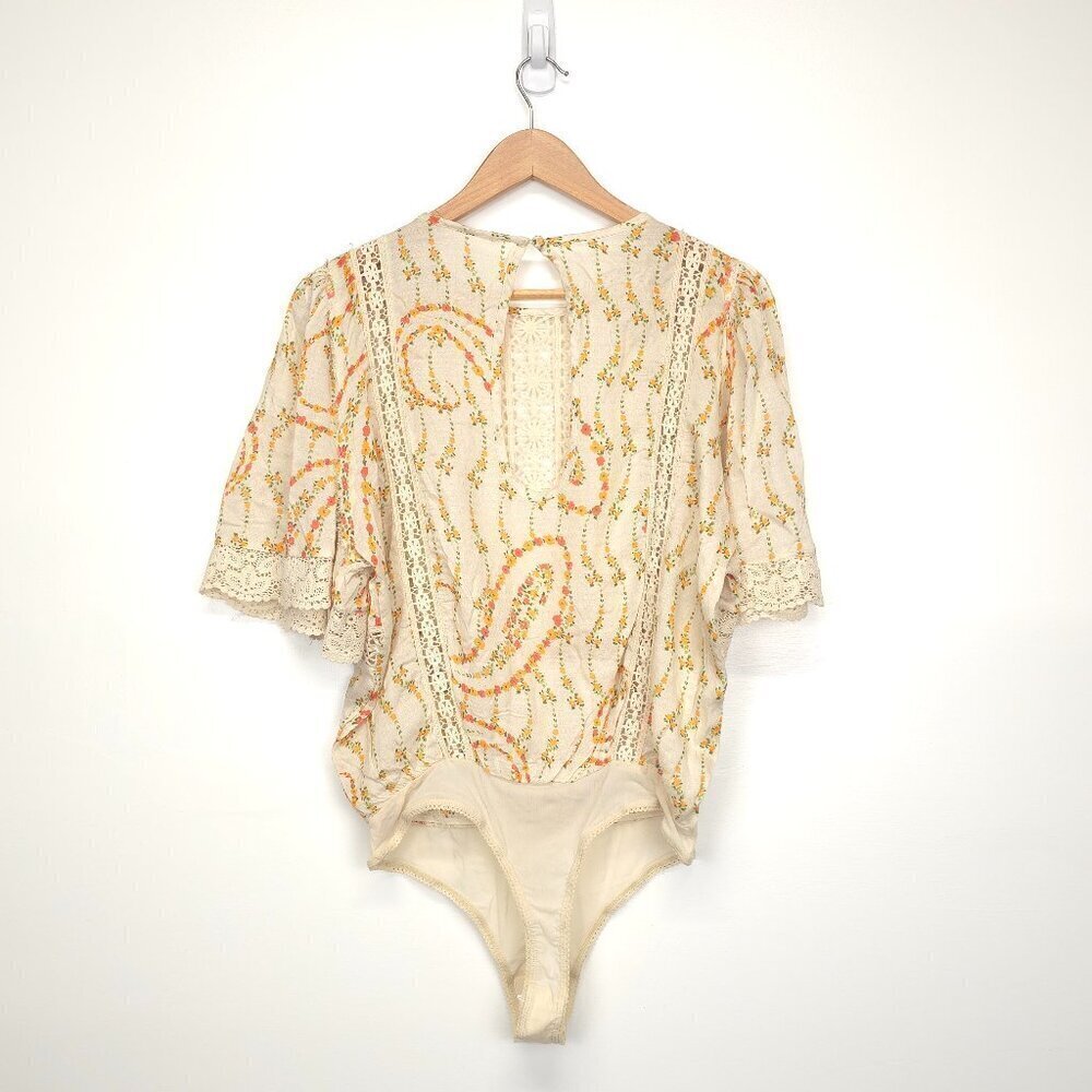 Intimately Free People Bali Tate Mixed Media Bodysuit in Cream Medium - Picture 12 of 14